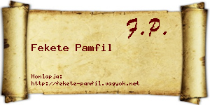 Fekete Pamfil névjegykártya